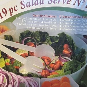 New sealed The Carefree Kitchen 19 pc Salad Serve N’ Store Set